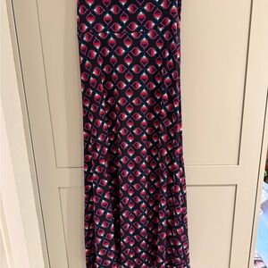 LuLaRoe Maxi Skirt with Pink and Blue Diamond Pattern